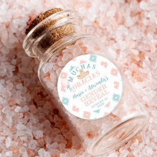 Adesivo Redondo Fiesta Revelação de Gênero Obrigado