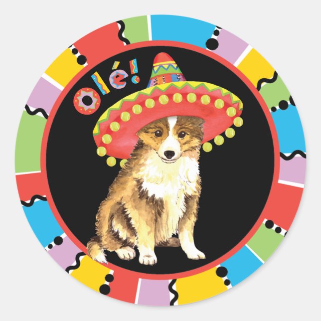 Adesivo Redondo Fiesta Sheltie (Frente)
