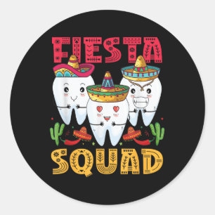 Adesivo Redondo Fiesta Squad Cinco De Mayo Dental Party Me Me