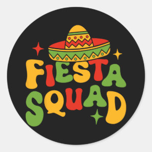 Adesivo Redondo Fiesta Squad Cinco De Mayo Sombrero Family Matchin