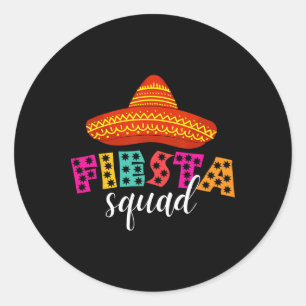 Adesivo Redondo Fiesta Squad Engraçado Cinco De Mayo Sombrero Mulh