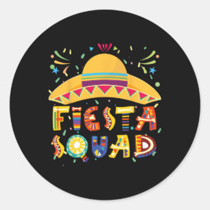 Adesivo Redondo Fiesta Squad México Fiesta Taco Guitar Cinco De Mã