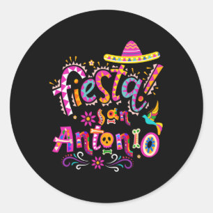 Adesivo Redondo Fiesta Squad San Antonio Texas Cinco De Mayo Lets