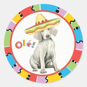 Adesivo Redondo Fiesta Weimaraner Classic Round Sticker