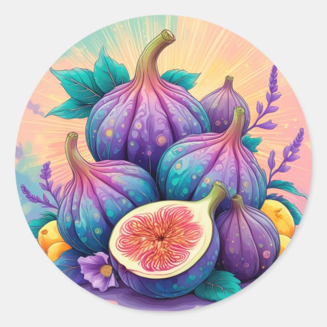 Adesivo Redondo Fig colorido (Frente)