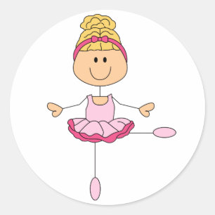Adesivo Redondo Figura bailarina da vara