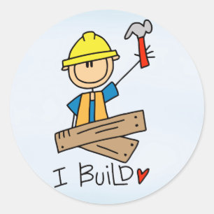 Adesivo Redondo Figura carpinteiro da vara