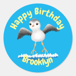 Adesivo Redondo Figura clássica da ilustração de desenho em sandpi