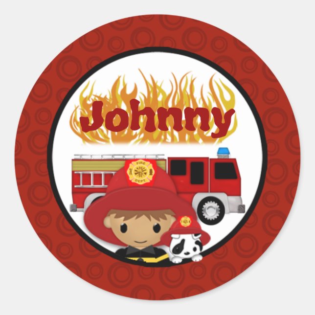 Adesivo Redondo FIGURA DE FOGO DE FOGO dalmaciano NOME DE FOGO #2  (Frente)