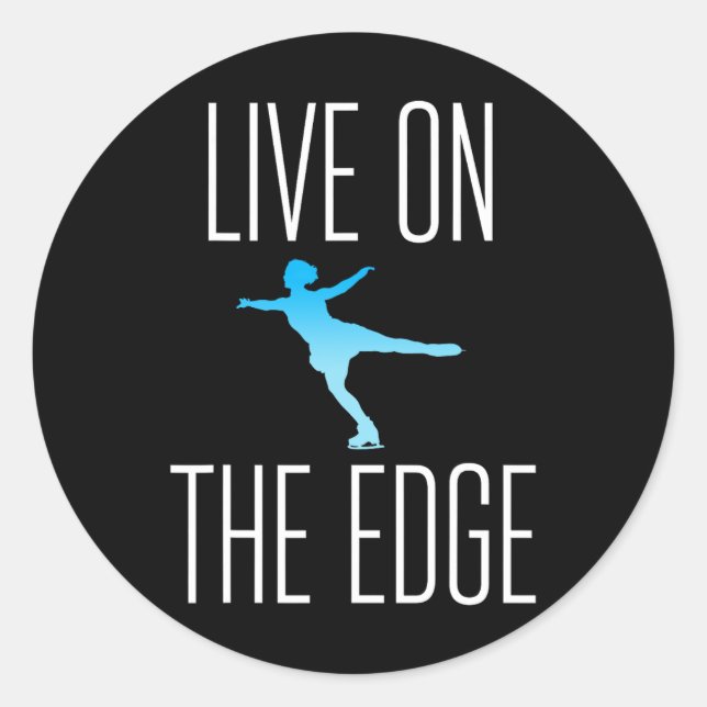 Adesivo Redondo Figura Descarga de Skates de Pé-Gelo (Frente)