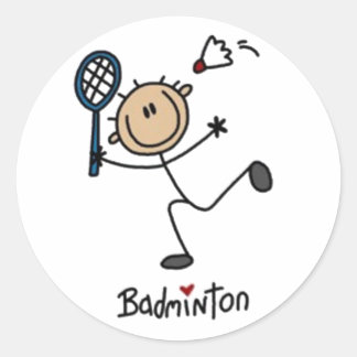 Adesivo Redondo Figura do badminton Stick