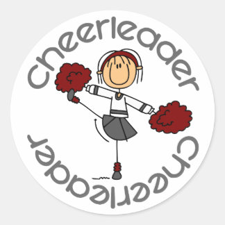 Adesivo Redondo Figura do cheerleader