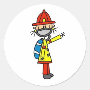 Adesivo Redondo Figura do Fireman Stick