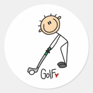Adesivo Redondo Figura do Golf Stick