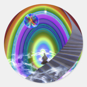 Adesivo Redondo Figura Misteriosa no Stargate Inter-Dimensional