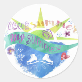 Adesivo Redondo Figura Skate