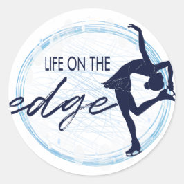 Adesivo Redondo Figura Skating Girl "Life on Edge"