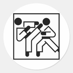 Adesivo Redondo Figuras das artes marciais