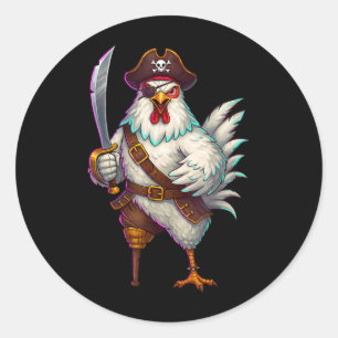 Adesivo Redondo Figurino De Dia de as Bruxas engraçado De Frango P