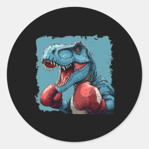 Adesivo Redondo Figurino De Dinossauro Para Os Amantes De Boxer Es