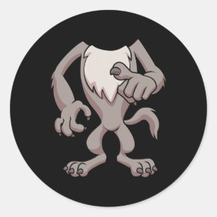 Adesivo Redondo Figurino De Lobo Para O Halloween Werewolf Animal