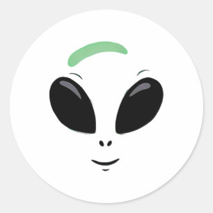 Adesivo Redondo Figurino do Dia das Bruxas na Alienígena Verde