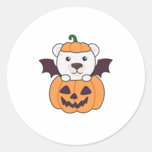 Adesivo Redondo Figurino do Polar Bear Halloween