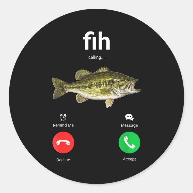 Adesivo Redondo Fih Calling Decline Accept Funny Phone Call Misspe (Frente)