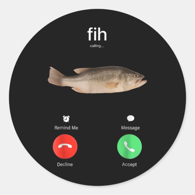 Adesivo Redondo Fih Calling Remind Me Message Decline Accept Phone (Frente)