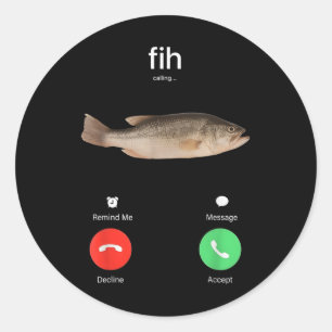 Adesivo Redondo Fih Chamando Lembrar-me Recusar Mensagem Aceitar T
