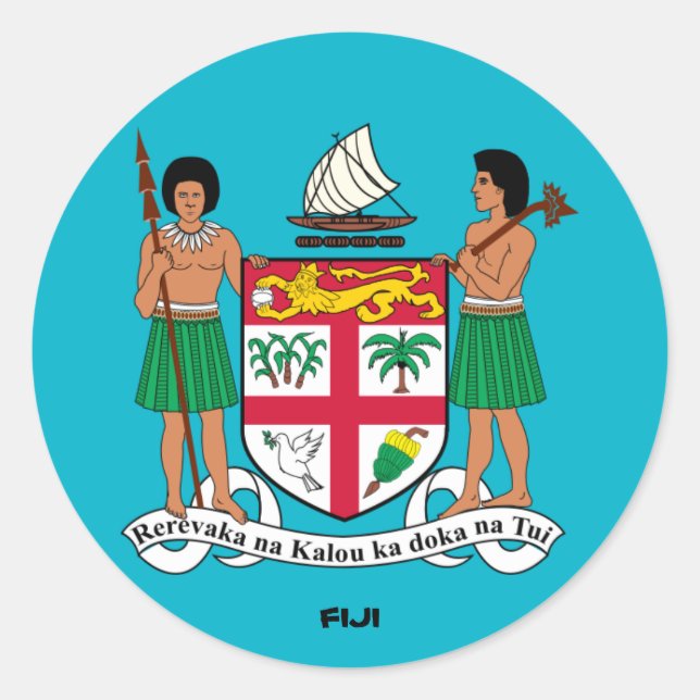 Adesivo Redondo Fiji Crest Round Sticker (Frente)