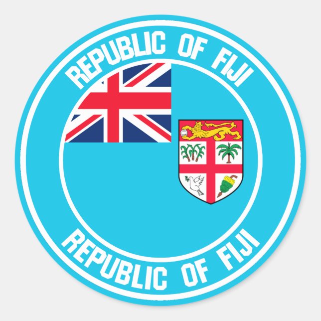 Adesivo Redondo Fiji Round Emblem (Frente)