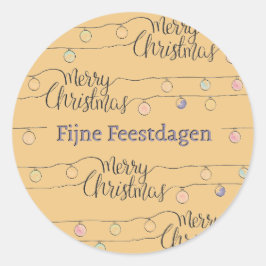 Adesivo Redondo Fijne Kerstdagen kerst sticker