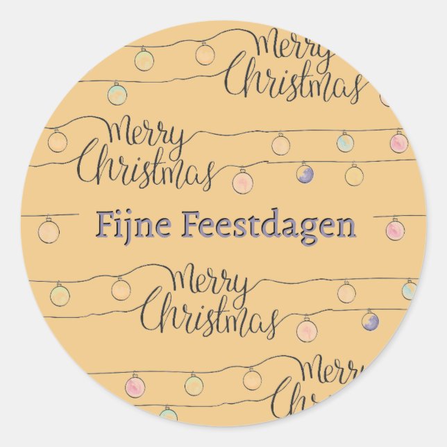 Adesivo Redondo Fijne Kerstdagen kerst sticker (Frente)
