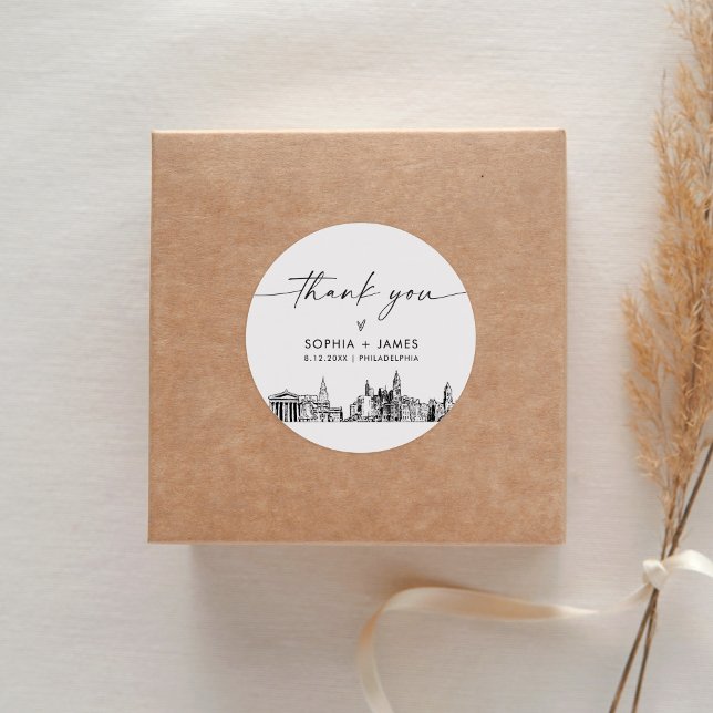 Adesivo Redondo Filadélfia Obrigado Favor 3" (folha 6) (Criador carregado)