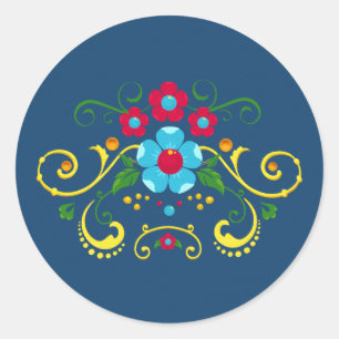 Adesivo Redondo Fileteado Filete Porteño Buenos Aires Estilo Flor