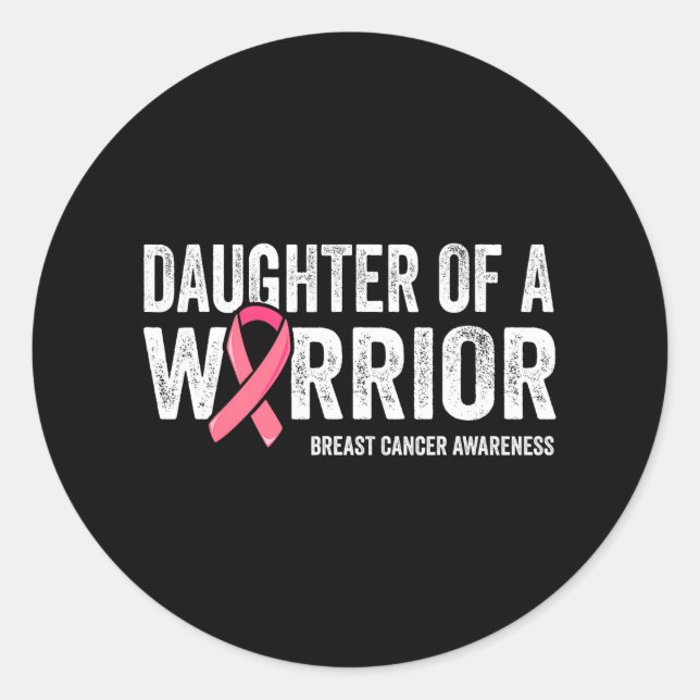 Adesivo Redondo Filha De Uma Guerreira Mãe Cancer (Frente)