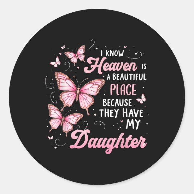 Adesivo Redondo Filha É Meu Anjo Guardião No Memorial Do Céu (Frente)