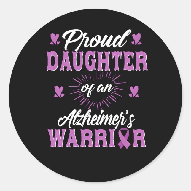 Adesivo Redondo Filha Orgulhosa Da Consciência Guerreira De Alzhei (Frente)