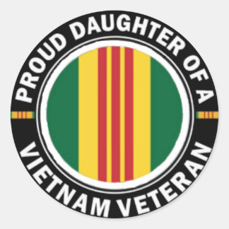 Adesivo Redondo Filha Orgulhosa de um Vet Stickers do Vietname