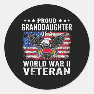 Adesivo Redondo Filha Orgulhosa De Um Veterano Wwii Na Segunda Gue