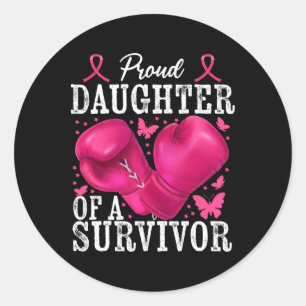 Adesivo Redondo Filha Orgulhosa Do Cancer De Mama Sobrevivente, Gl