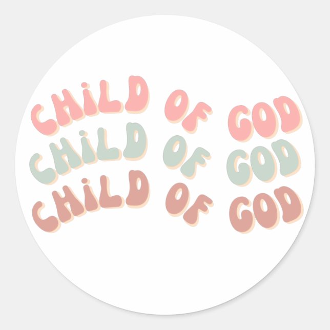 Adesivo Redondo Filho de Deus Ondas Retro (Frente)