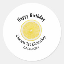 Filhos bebês primeiro aniversario lêmon fatia adic