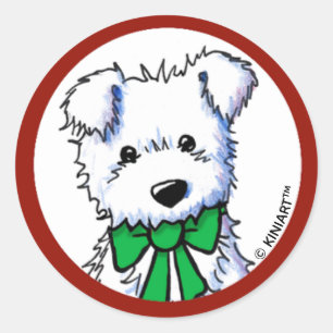 Adesivo Redondo Filhote de cachorro de KiniArt Westie