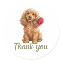 Filhote de Cocker Spaniel Fofo com Aquarela de Ros