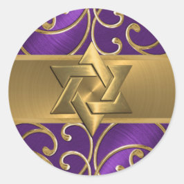 Adesivo Redondo Filigree Swirls Star de David