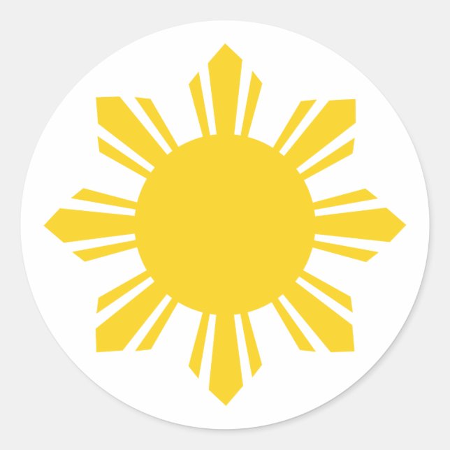 Adesivo Redondo Filipinas cortaram o sol, Filipinas (Frente)