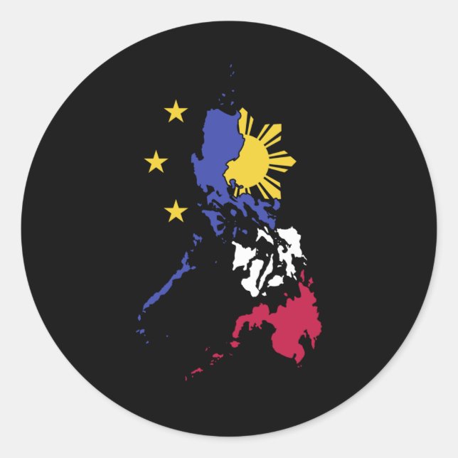 Adesivo Redondo Filipinas orgulhosas Filipino Pinoy (Frente)