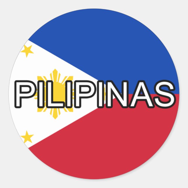 Adesivo Redondo Filipinas Pilipinas Euro Sticker (Frente)
